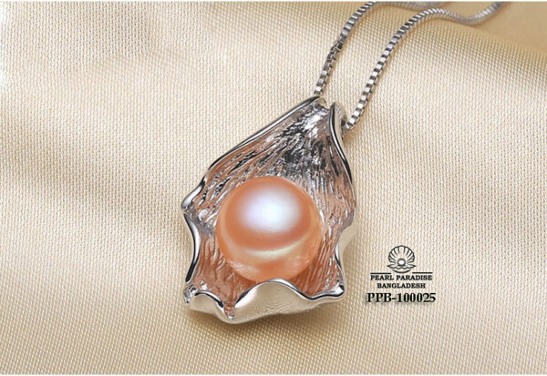 Lucky Pearl Necklace 925 Silver Pearl Clam Shell Pendant Freshwater Pearl Pendant - Image 2