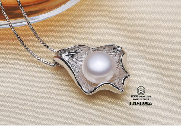 Lucky Pearl Necklace 925 Silver Pearl Clam Shell Pendant Freshwater Pearl Pendant - Image 3