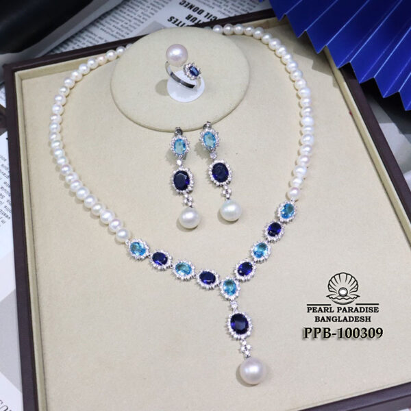 Elegant daily Bride Light Luxury Necklace Masterpiece Set - Image 3