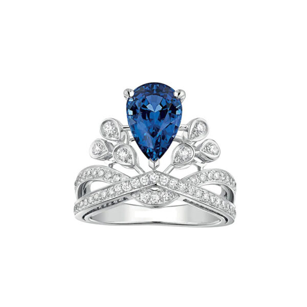 Moissanite Diamond 1.5ct Pear Josephine Crown Ring Moissanite Josephine Crown pear-shaped 1.5 carat ring - Image 4