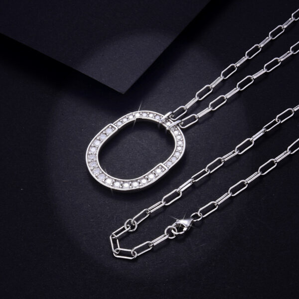 NEW ARRIVAL LOCK MOISSANITE PENDANT IN STERLING SILVER - Image 4