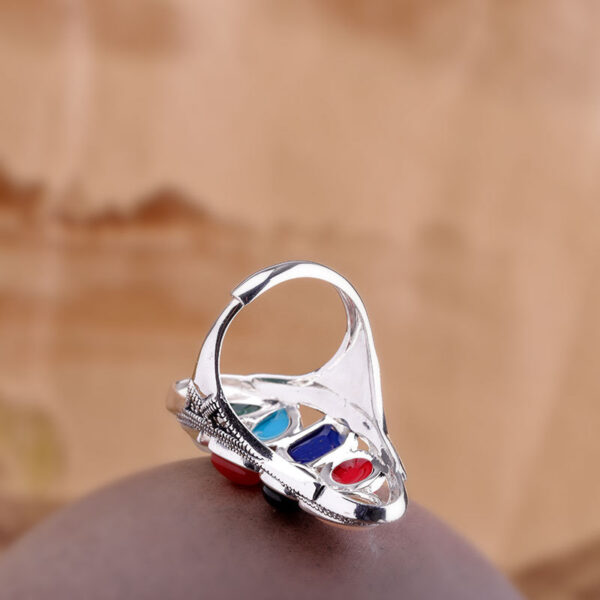 Real S925 Silver Jewelry Fashion Colorful Gemstones Long Index Original Gemstone Finger Ring for Women Senior Gift - Image 5