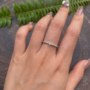 Japanese and Korean Style Fresh Cross Ring S925 Silver Plated 18K Gold Full Moissanite Real Diamond Tail Ring for Daily Wear by Women