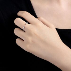 New Cross-Border Independent Station Versatile Stacking Open Ring S925 Silver Plated 18K Gold Moissanite Row Ring for Women