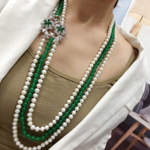 French Retro Freshwater Pearl Sweater Chain White 8-9mm Light Luxury Fashion Accessories with Sweater Coat Elegant