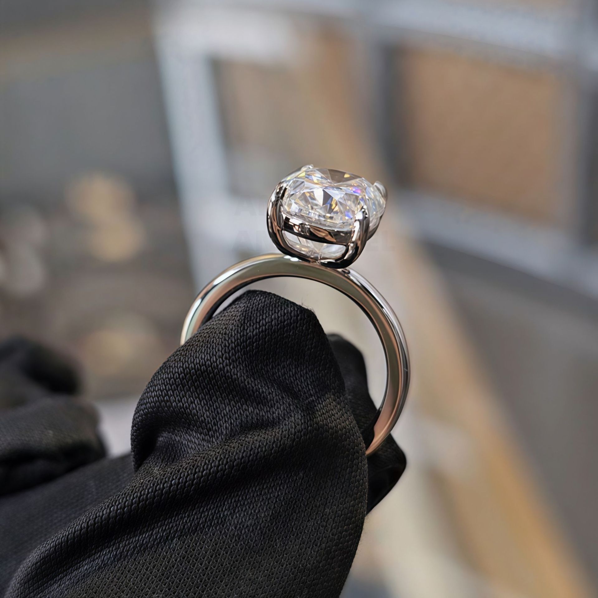New Arrival Cross-border 4-carat four-prong oval moissanite ring with shiny band, silver-plated gold, simple engagement ring for women, wedding ring - Image 5