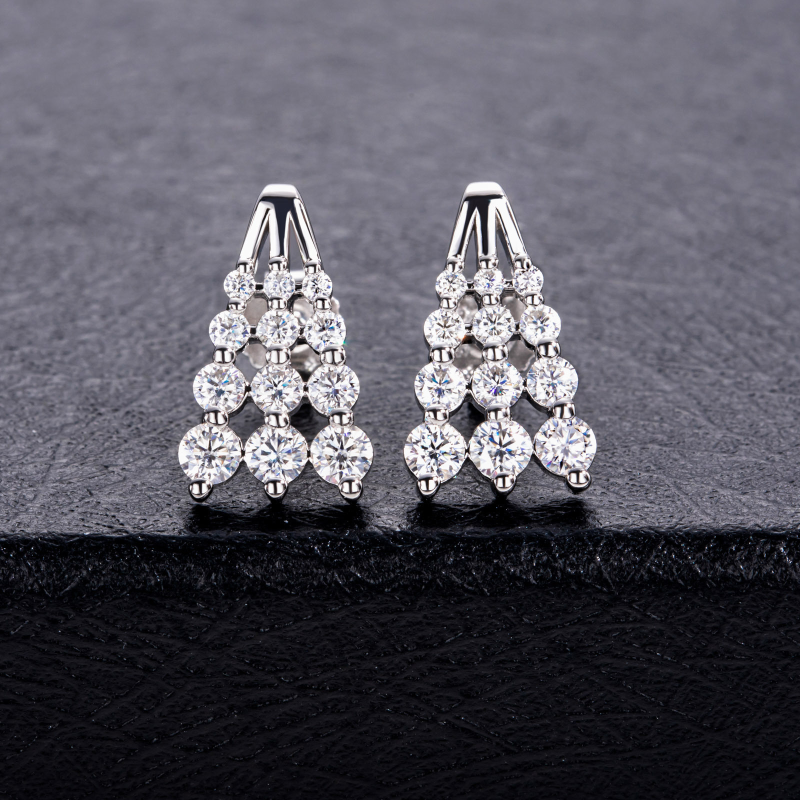 Cross-Border Exclusive Supply of Light Luxury Four-Layer Step Earrings, 925 Silver Gold-Plated D-Color Moissanite, Atmospheric Dangle Earrings for Banquets - Image 2