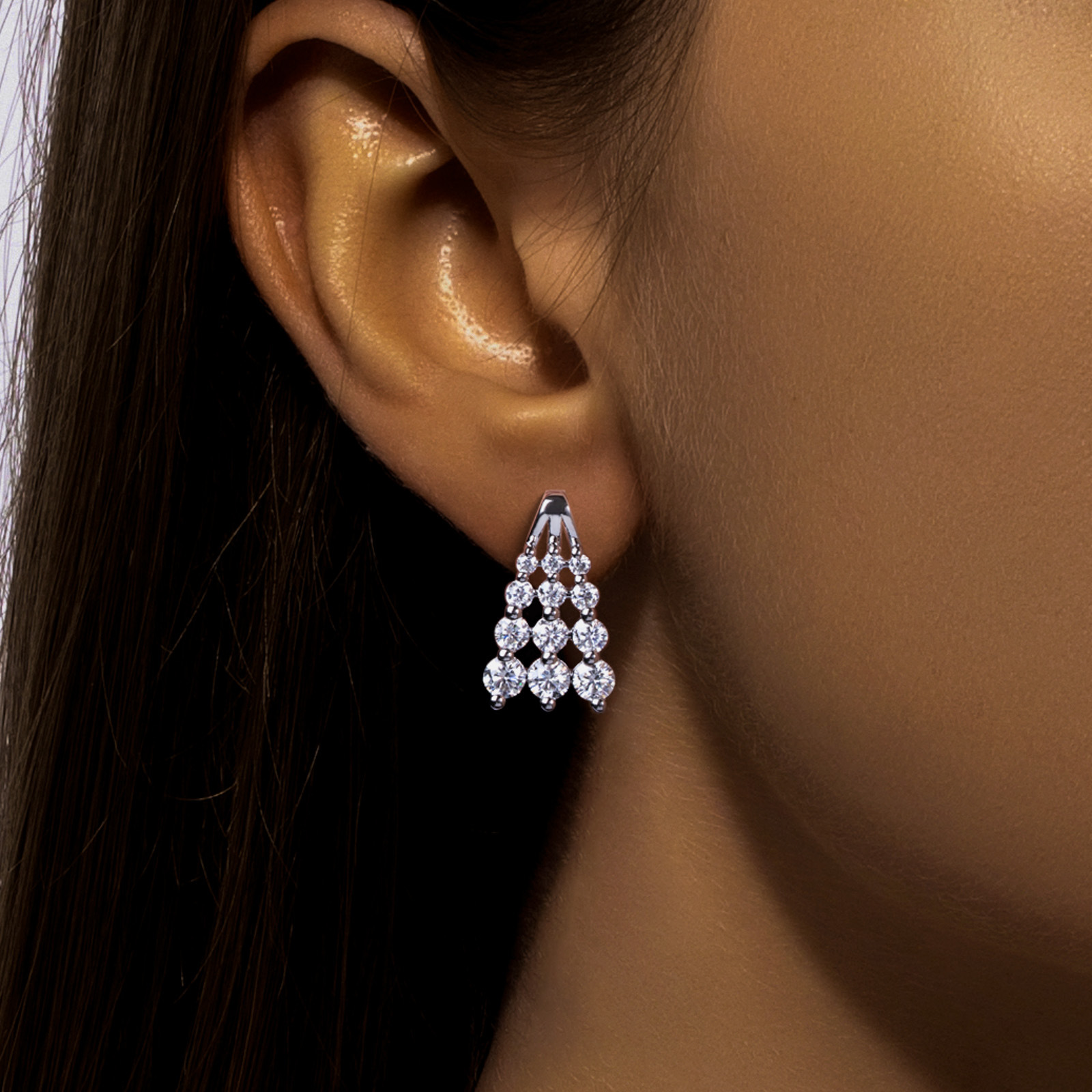 Cross-Border Exclusive Supply of Light Luxury Four-Layer Step Earrings, 925 Silver Gold-Plated D-Color Moissanite, Atmospheric Dangle Earrings for Banquets - Image 8