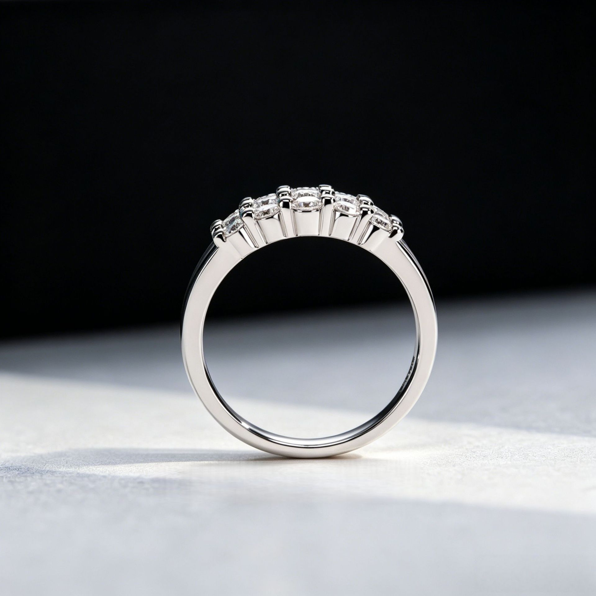 Cross-Border Exclusive Supply of Light Luxury Four-Layer Step Finger Ring, 925 Silver Gold-Plated D-Color Moissanite, Atmospheric Dangle Finger Rings for Banquets - Image 6