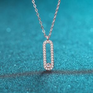 S925 Silver Oval Diamond Pendant Simple European and American Style Factory Direct Sale Moissanite Necklace One Piece Dropshipping