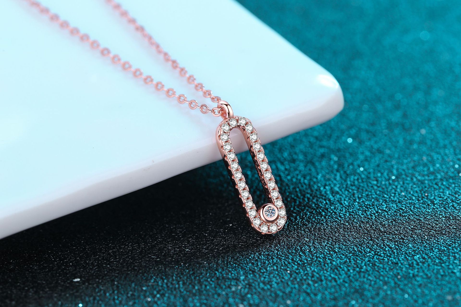 S925 Silver Oval Diamond Pendant Simple European and American Style Factory Direct Sale Moissanite Necklace One Piece Dropshipping - Image 4