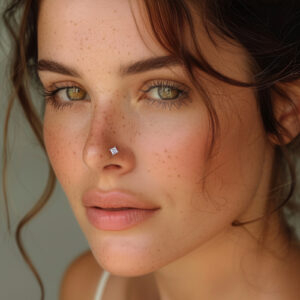 Cross-Border Pt950 Platinum D Color Princess Cut GRA Moissanite Nose Stud European and American Simple and Unique Nose Jewelry Nose Stud