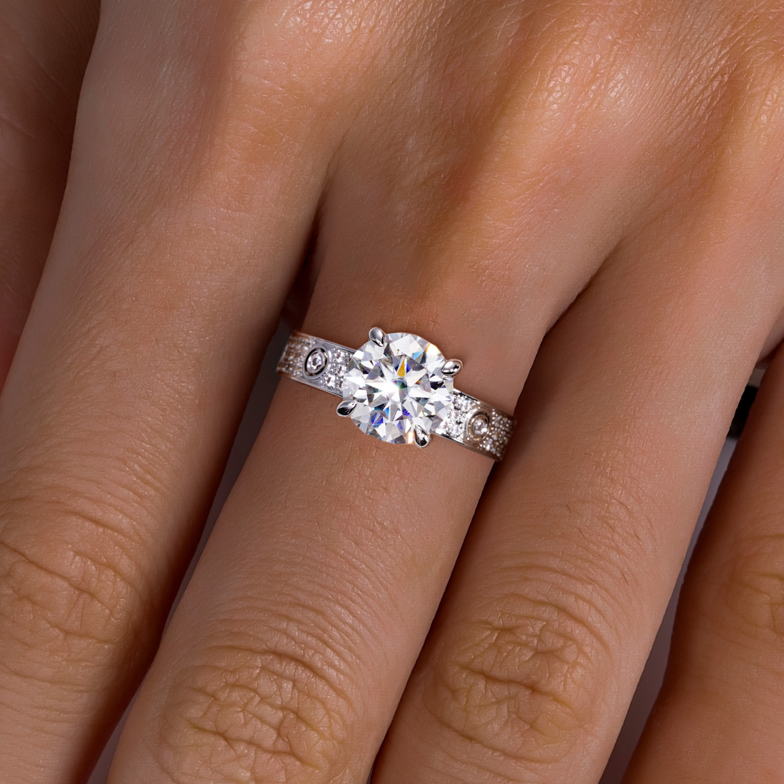 Cross-border new product: 3-carat irregular D-color moissanite ring, gold-plated copper wide-band wedding ring for women, Engagement Ring - Image 5