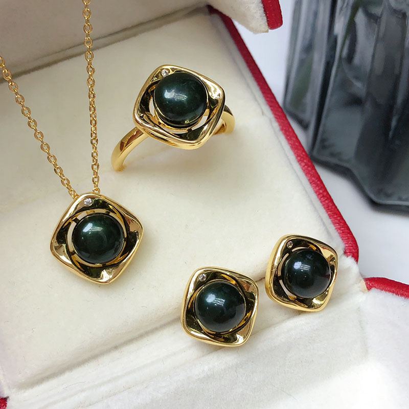 Natural Freshwater Pearl Earrings, Pendant, and Ring Three-Piece Set, Versatile and Fashionable Style - Image 18