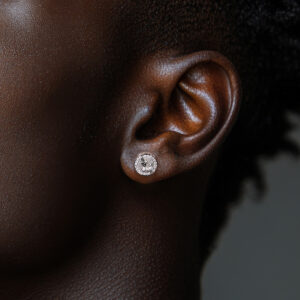 European and American Cupid's Arrow Hip-Hop Men's Earrings, 925 Silver, Fully Set with Moissanite, Prayer Hands, Unique Earrings, GRA Certified